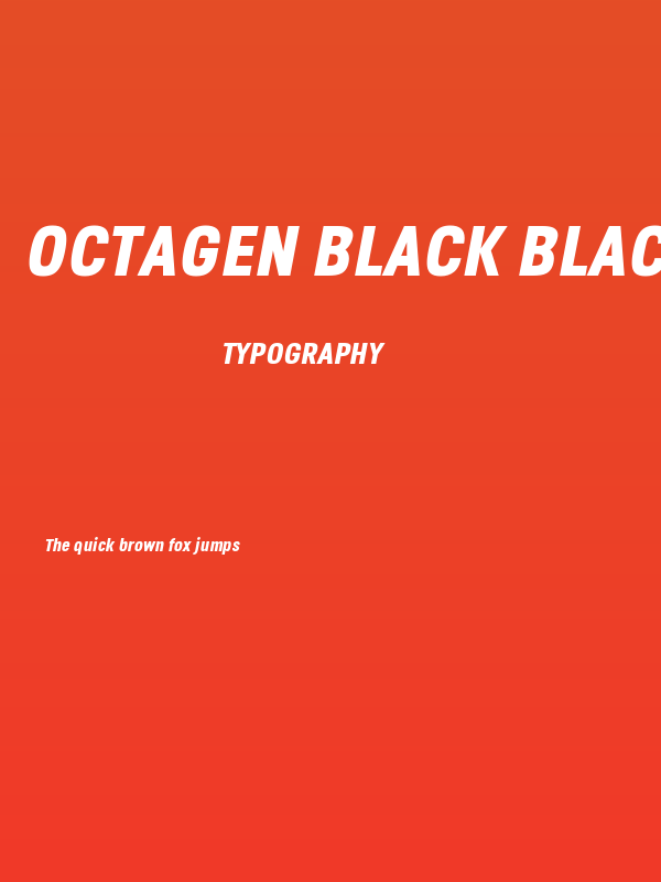Octagen Black Black Italic Poster