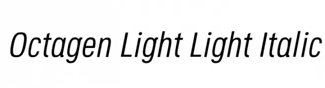 Octagen Light Light Italic  Скачать бесплатные шрифты
