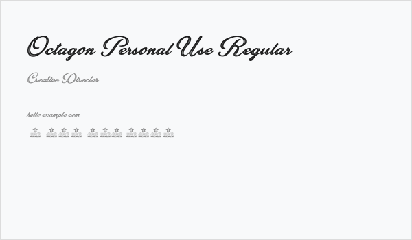 Octagon Personal Use Regular Business Card