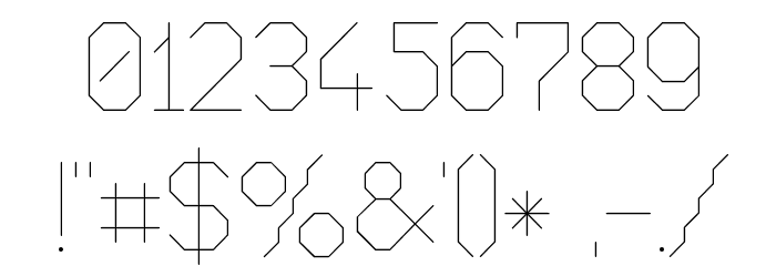 Octagonal Ultra Light Font OTHER CHARS