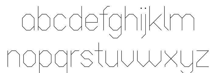 Octagonal Ultra Light Font LOWERCASE