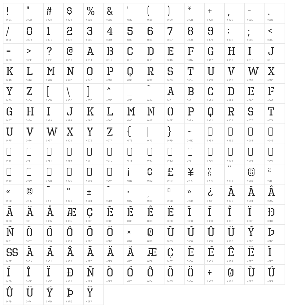 Octin Prison Free Character Map