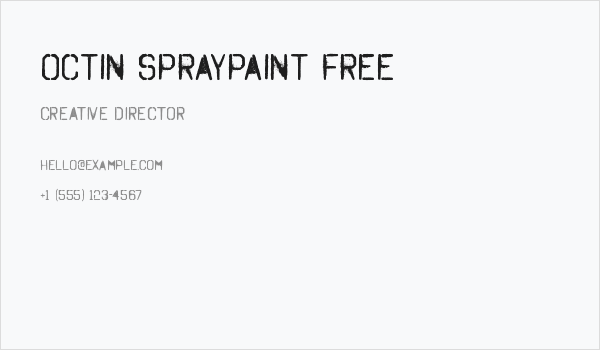 Octin Spraypaint Free Business Card