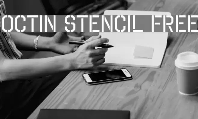 Octin Stencil Free Шрифта examples