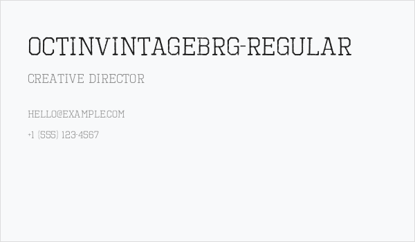 OctinVintageBRg-Regular Business Card