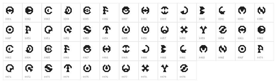 Octo Regular Character Map