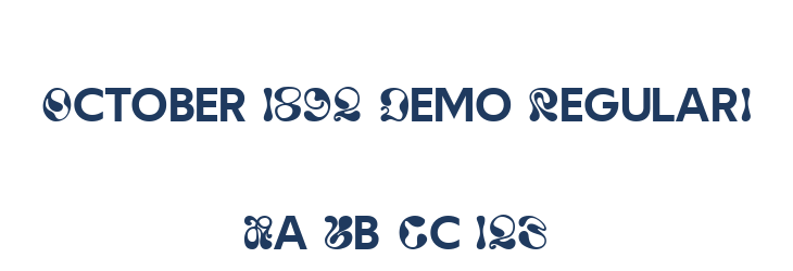 October 1892 Demo Regular1 Font Preview