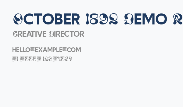 October 1892 Demo Regular1 Business Card