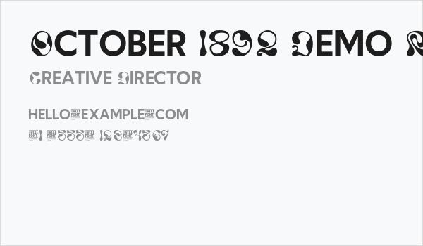 October 1892 Demo Regular Business Card