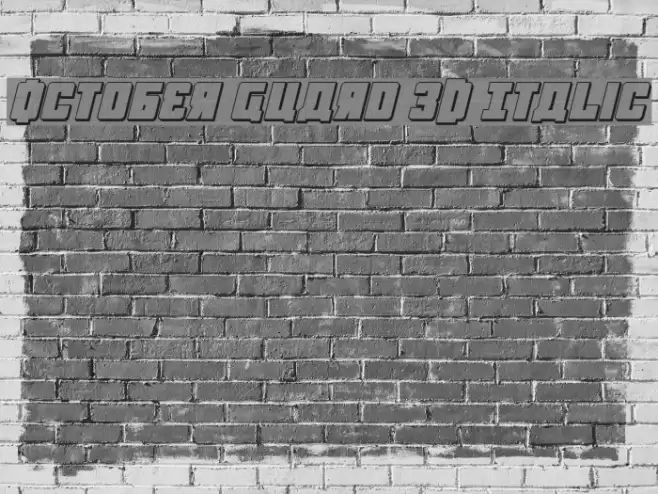 October Guard 3D Italic Font examples