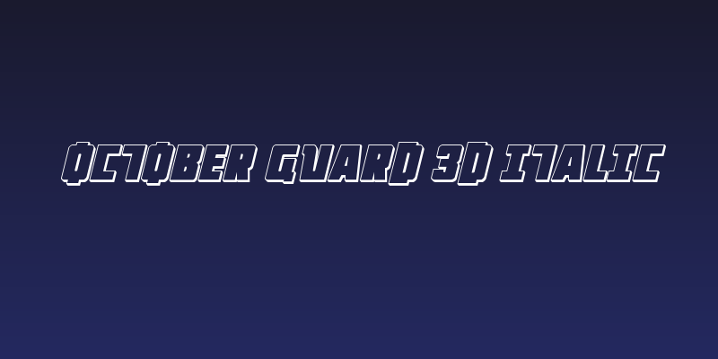 October Guard 3D Italic Social Header