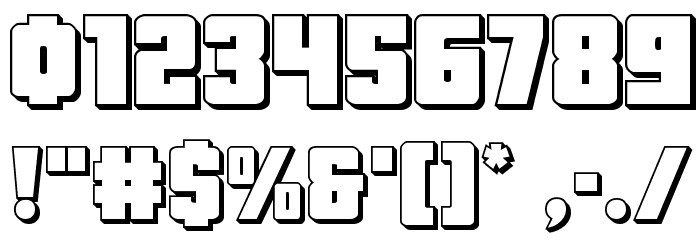 October Guard 3D Regular Font OTHER CHARS