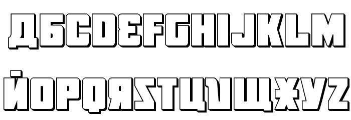 October Guard 3D Regular Font LOWERCASE