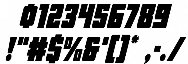 October Guard Condensed Italic Font OTHER CHARS