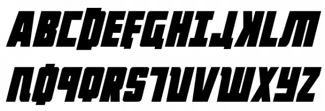 October Guard Condensed Italic Schriftart Groß