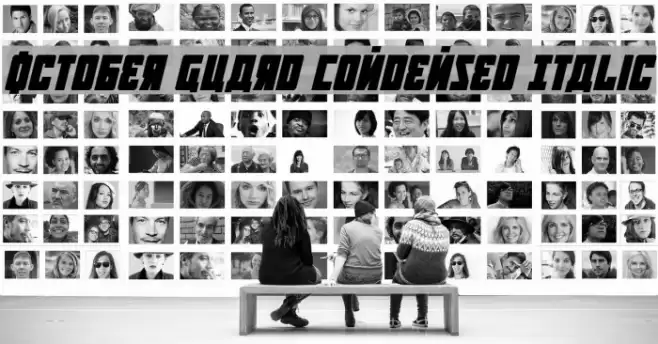 October Guard Condensed Italic Font examples