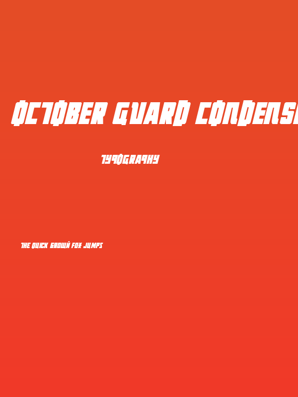 October Guard Condensed Italic Poster