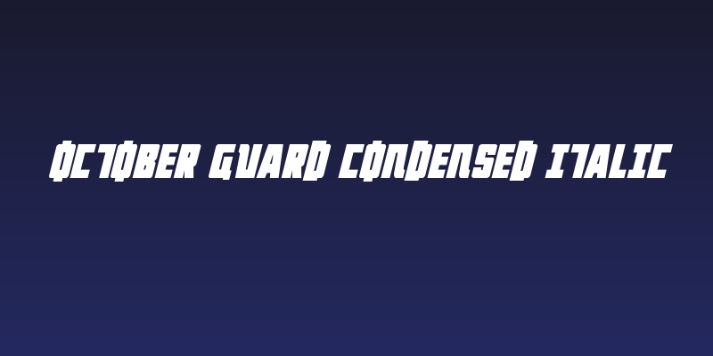 October Guard Condensed Italic Social Header