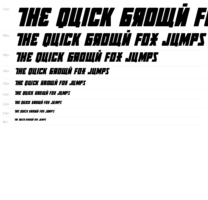 October Guard Condensed Italic Waterfall