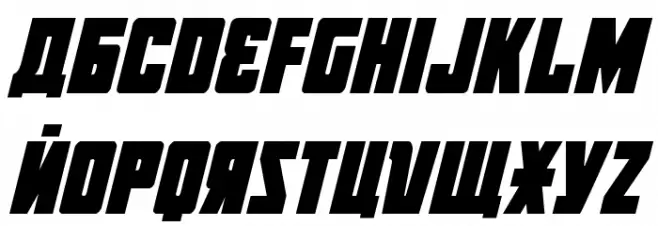 October Guard Condensed Italic Font Litere mici