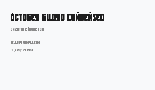 October Guard Condensed Business Card