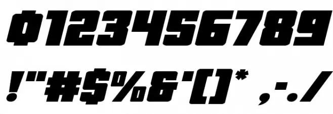 October Guard Expanded Italic Font OTHER CHARS