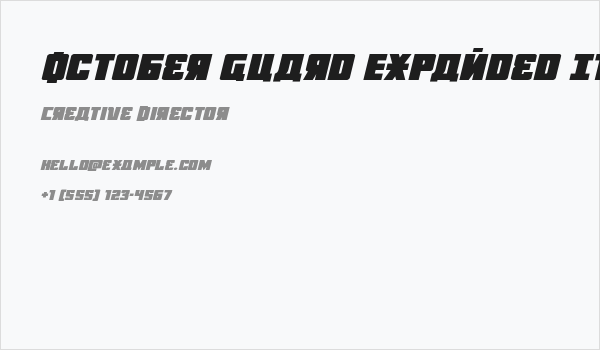 October Guard Expanded Italic Business Card