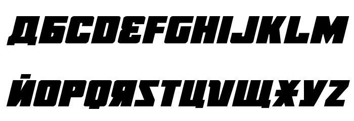October Guard Expanded Italic Font LOWERCASE