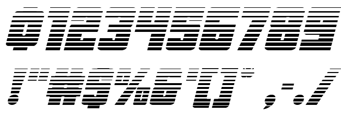 October Guard Gradient Italic Font OTHER CHARS