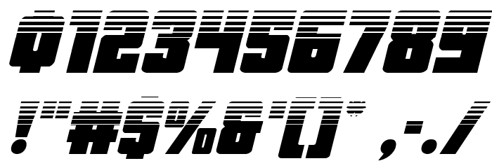October Guard Half-Tone Italic Font OTHER CHARS