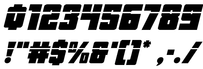 October Guard Laser Italic Font OTHER CHARS