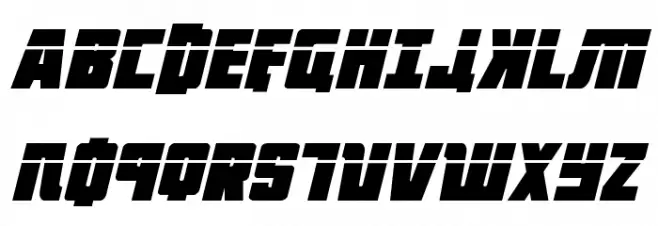 October Guard Laser Italic Шрифта ВЕРХНИЙ