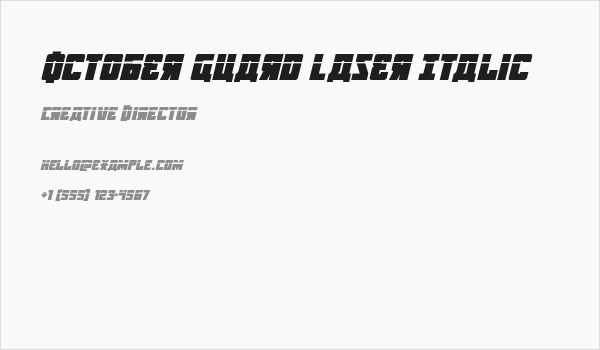 October Guard Laser Italic Business Card