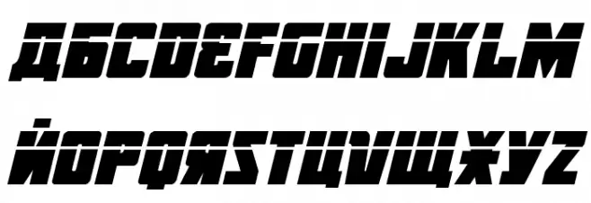 October Guard Laser Italic Font LOWERCASE