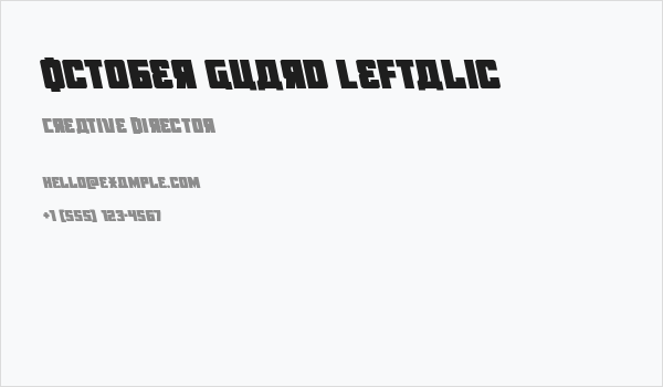 October Guard Leftalic Business Card