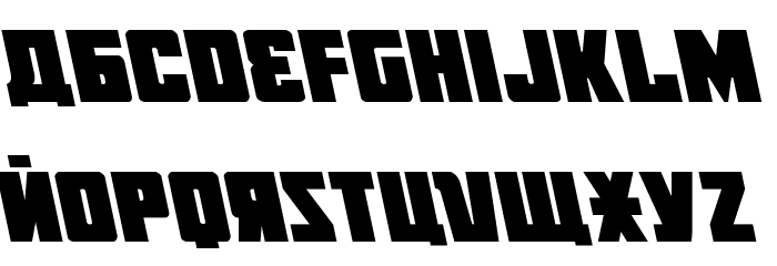 October Guard Leftalic Font LOWERCASE