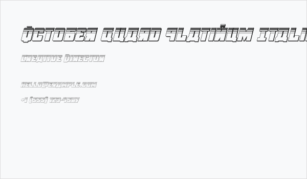 October Guard Platinum Italic Business Card