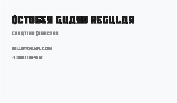 October Guard Regular Business Card