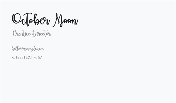 October Moon Business Card