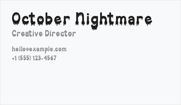 October Nightmare Business Card