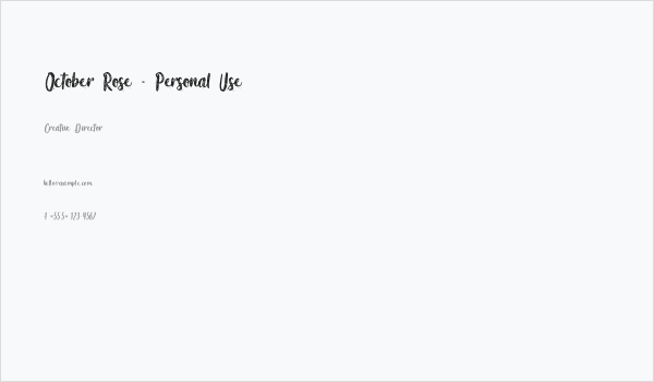 October Rose - Personal Use Business Card