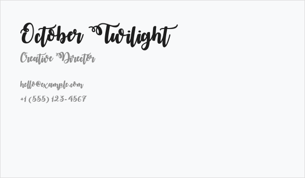 October Twilight Business Card