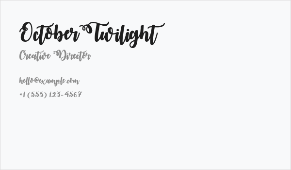 OctoberTwilight Business Card