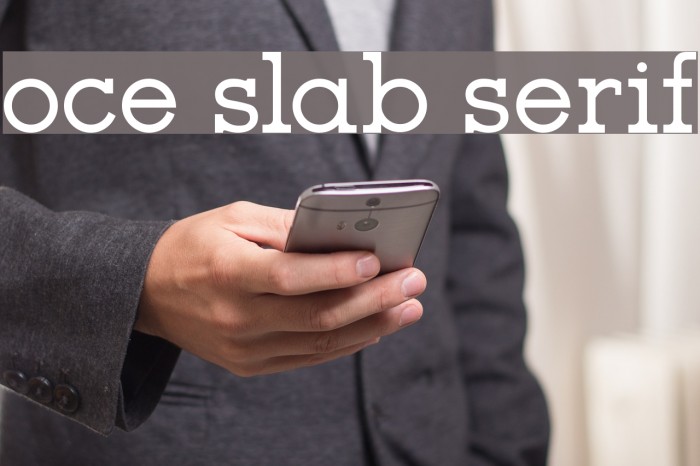 oce slab serif Font examples