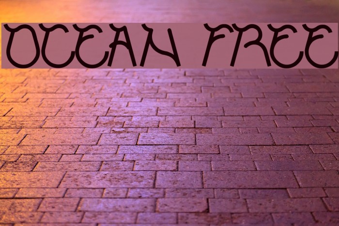 ocean free Font examples
