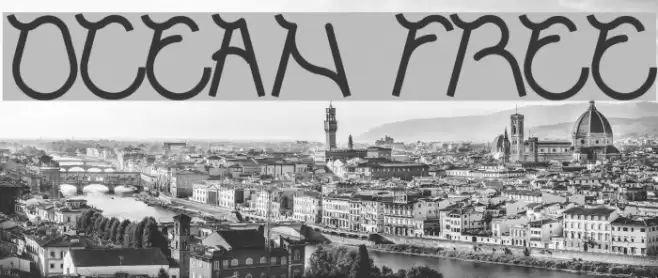 ocean free Font examples