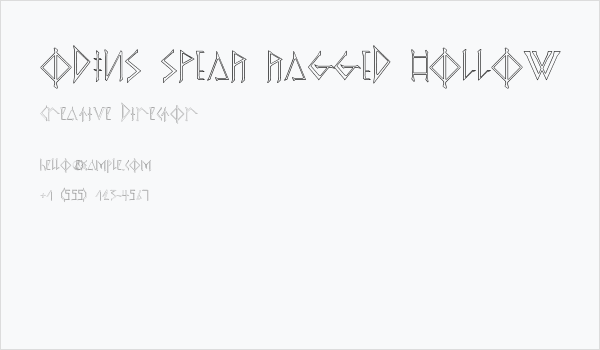 ODINS SPEAR RAGGED HOLLOW Business Card