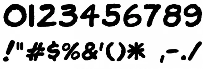 OdaBalloon Bold Font OTHER CHARS