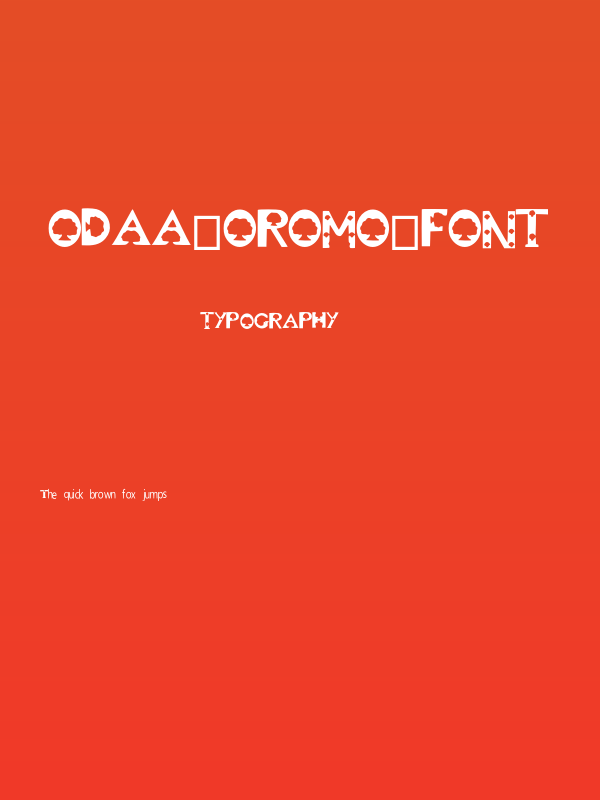Odaa_Oromo_Font Poster