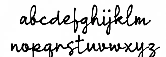 Odary Script Schriftart Kleinbuchstaben